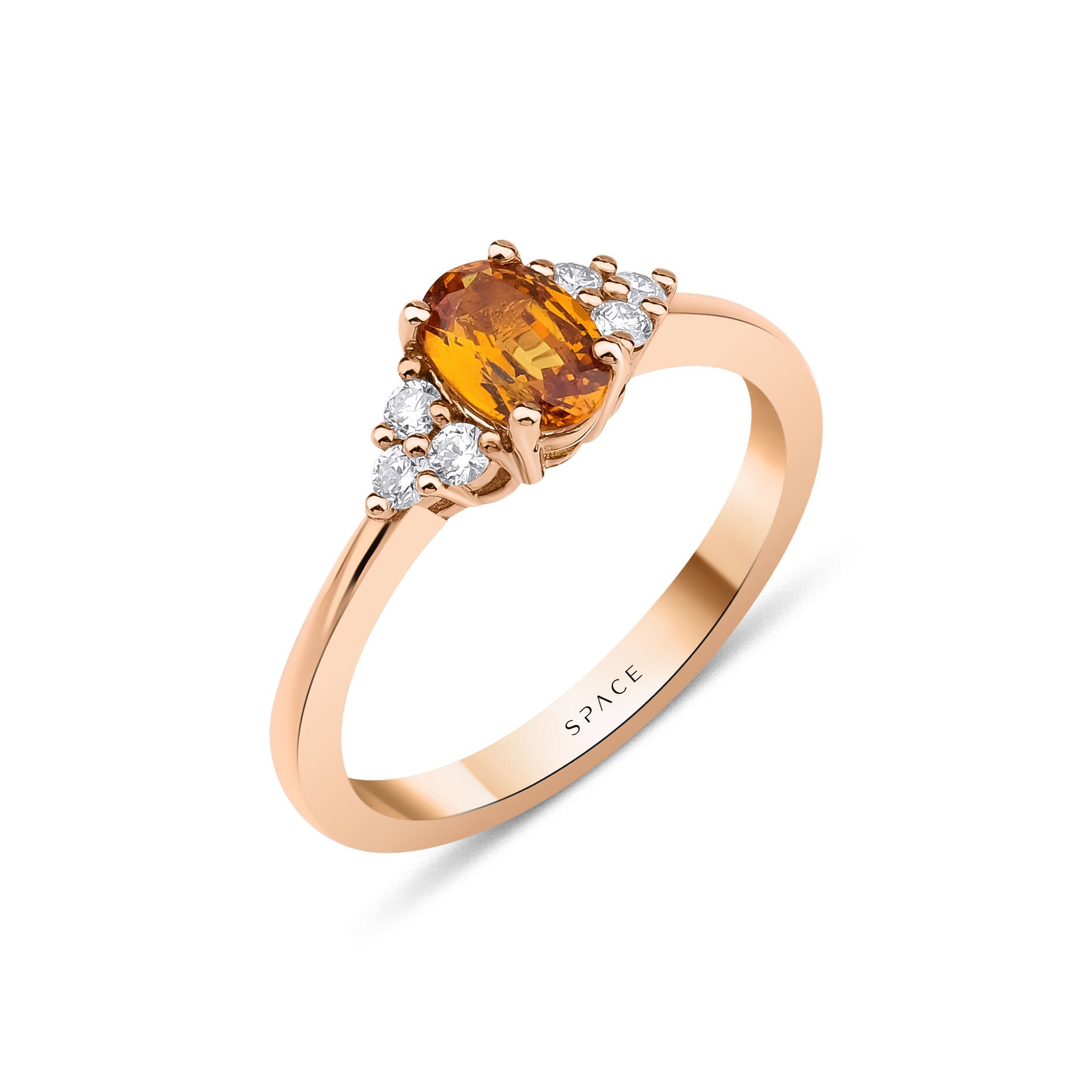 1.12 ct Special Orange EQS Tasarım Pırlanta Yüzük