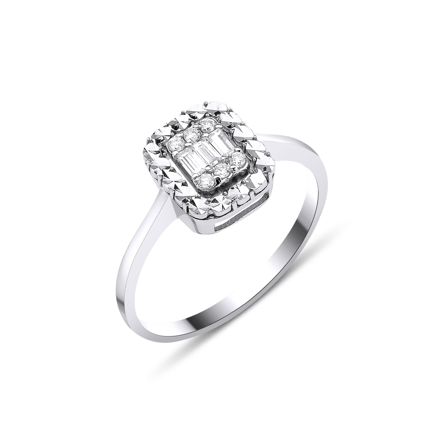 0.12 ct Baget Pırlanta Yüzük