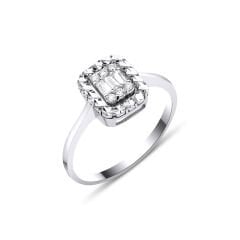 0.12 ct Baget Pırlanta Yüzük