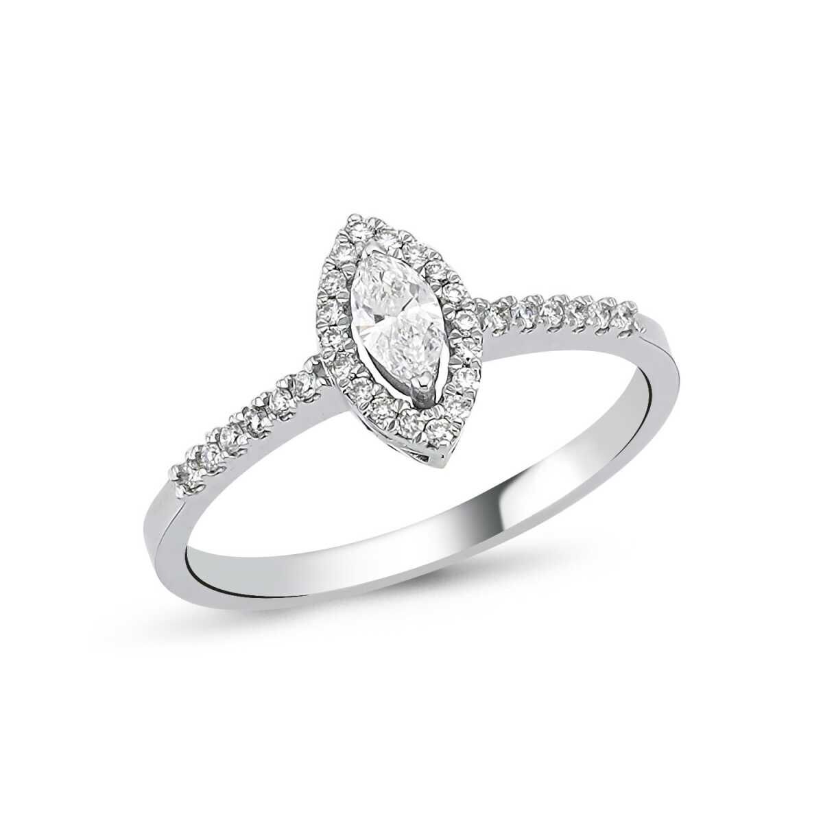 0.22 ct Pırlanta Sıralı Markiz Yüzük
