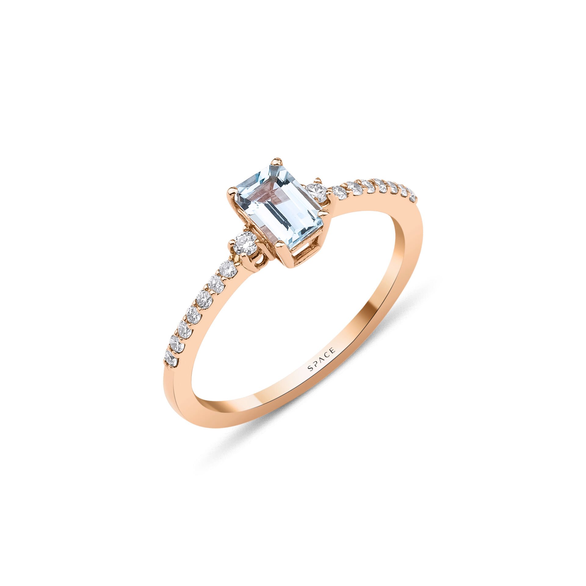 0.39 ct L. Blue OCT Pırlanta Yüzük