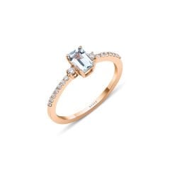 0.39 ct L. Blue OCT Pırlanta Yüzük