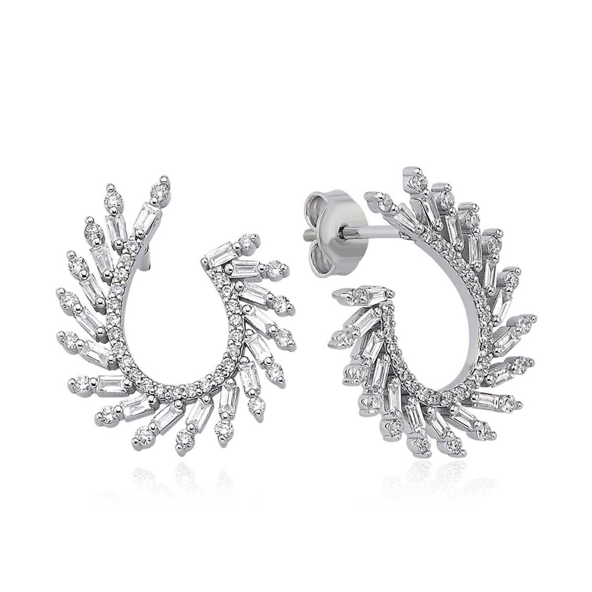 0.83 ct Pırlanta Çelenk Küpe