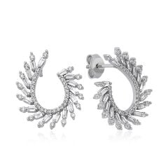 0.83 ct Pırlanta Çelenk Küpe