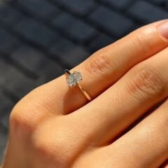 0.48 Ct  Pırlanta Tasarım Oval Tektaş Yüzük Capri