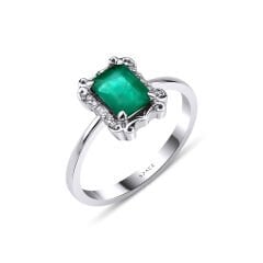 1.5 ct Zümrüt Pırlanta Yüzük