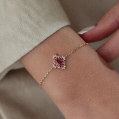 1.33 Ct Red Vintage Bileklik