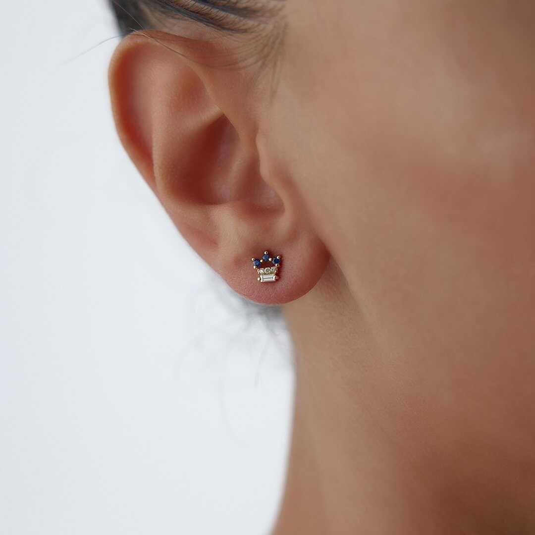 0.09 Ct Queen Pırlanta Küpe