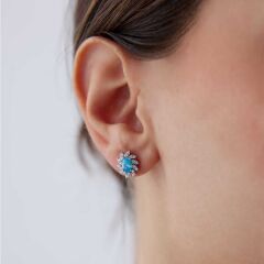 1.00 Ct Pırlanta Aqua Küpe