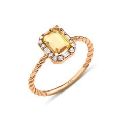 1.47 ct Yellow Sky Sapphire Pırlanta Yüzük
