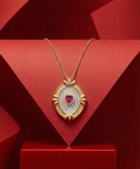 Verona Set -Verona'nın Kalbi Pırlanta Kolye, Verona Ateşi Pırlanta Yakut Yüzük-