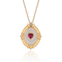 Verona Set -Verona'nın Kalbi Pırlanta Kolye, Verona Ateşi Pırlanta Yakut Yüzük-