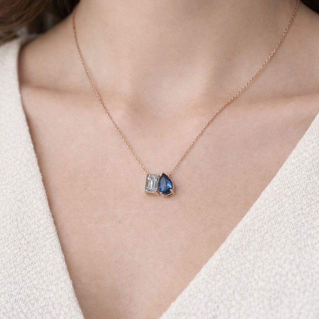 2.11 ct Özel Tasarım Twice Kolye