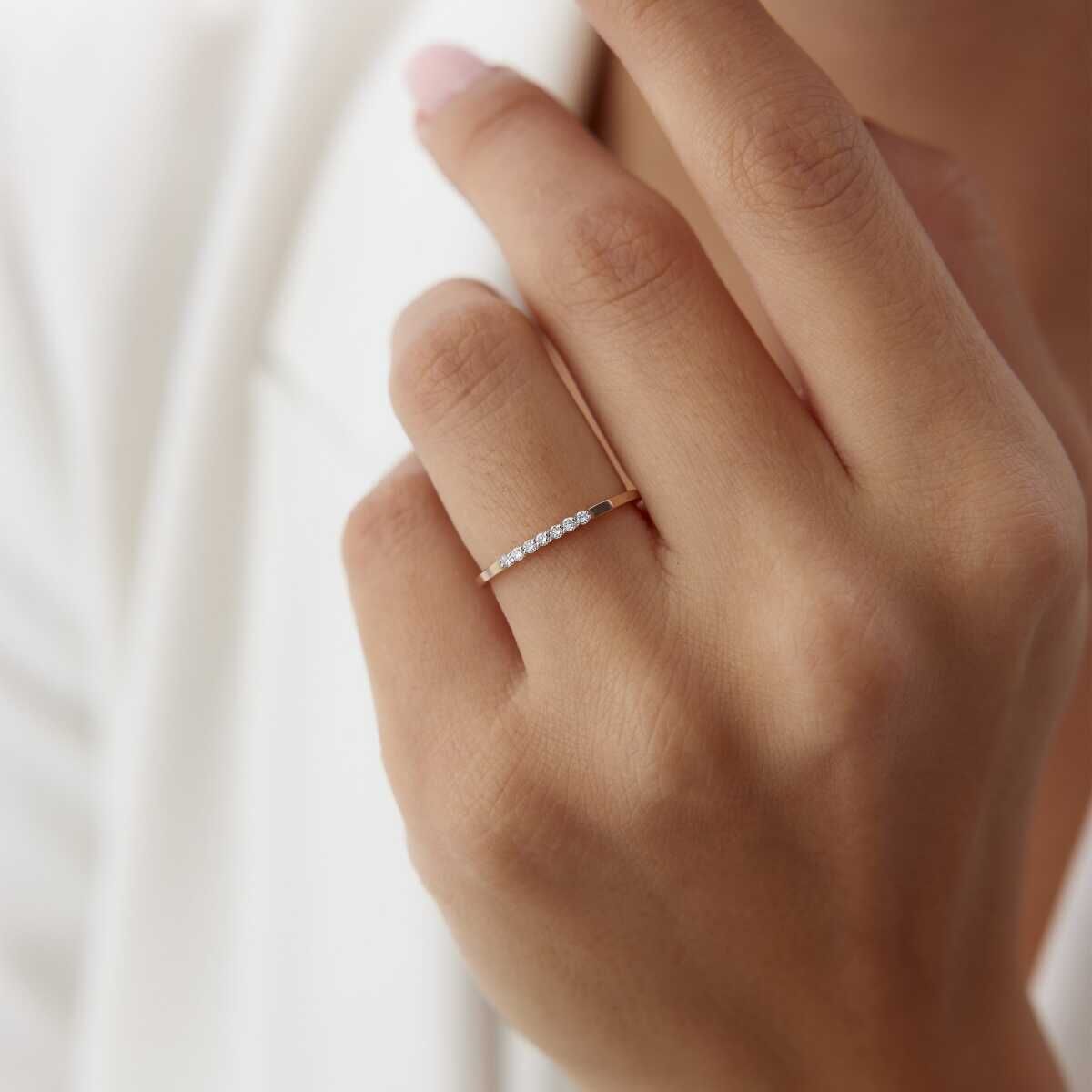 0.08 Ct Pırlanta Minimal Yedi Taş Yüzük