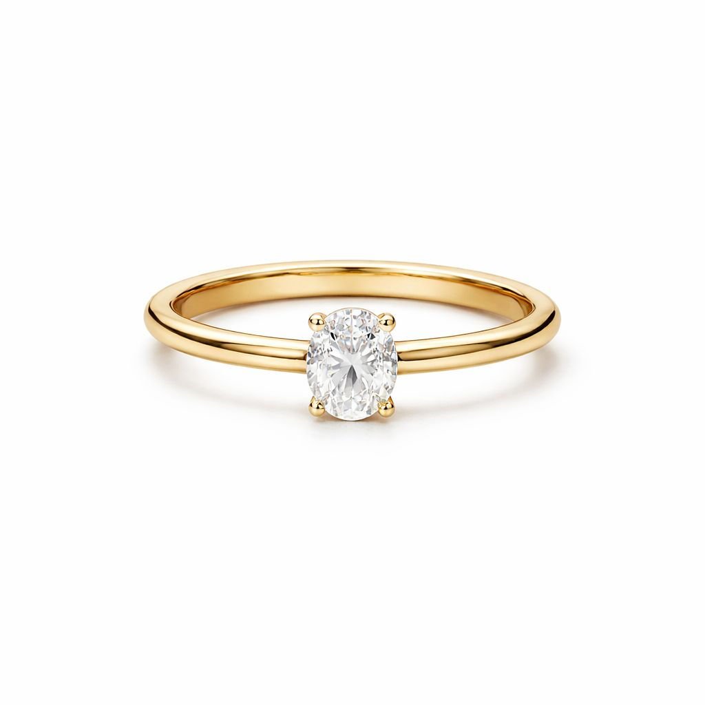 1.00 ct Oval Tektaş Pırlanta Yüzük