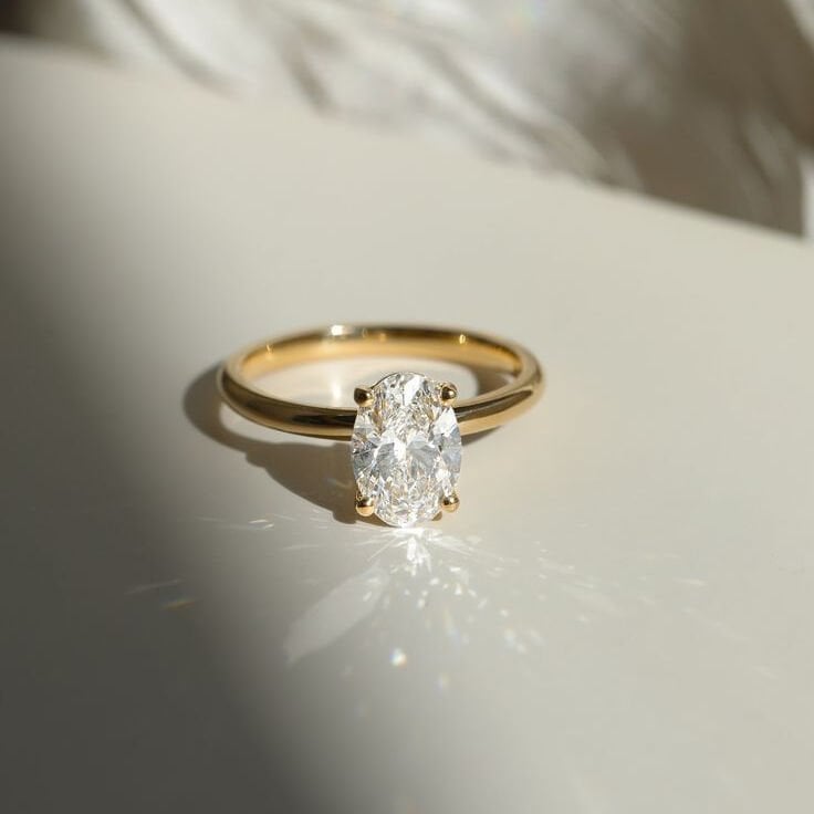 LAB'ON 1.00 ct Oval Tektaş Pırlanta Yüzük