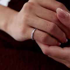 1.42 Ct Pırlanta Mini Baget Tamtur Yüzük