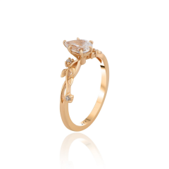 LAB'ON 1.0 ct Pırlanta Damla Kesim Vintage Yüzük