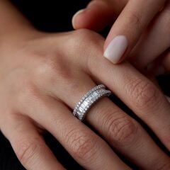 1.18 Ct Pırlanta Yarımtur Pua Tasarım Yüzük