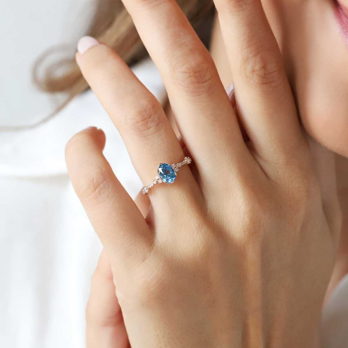 0.15 Ct Pırlanta London Blue Yüzük