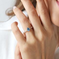 0.15 Ct Pırlanta London Blue Yüzük