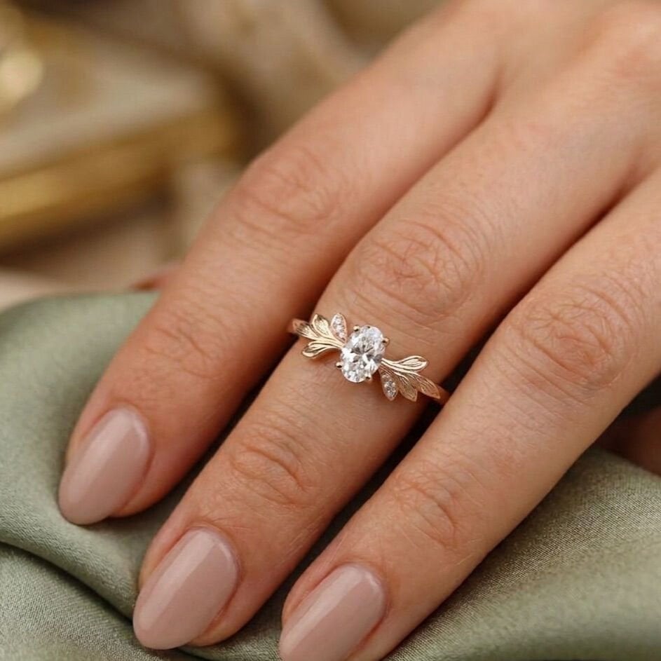 0.30 ct Oval Pırlanta Fiore Vintage Yüzük