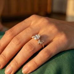 0.30 ct Oval Pırlanta Fiore Vintage Yüzük