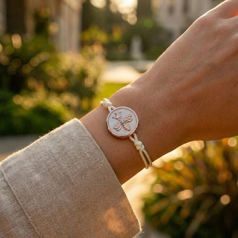 14 Ayar Özel Tasarım Kokulu Queen Bee Pırlanta Bileklik