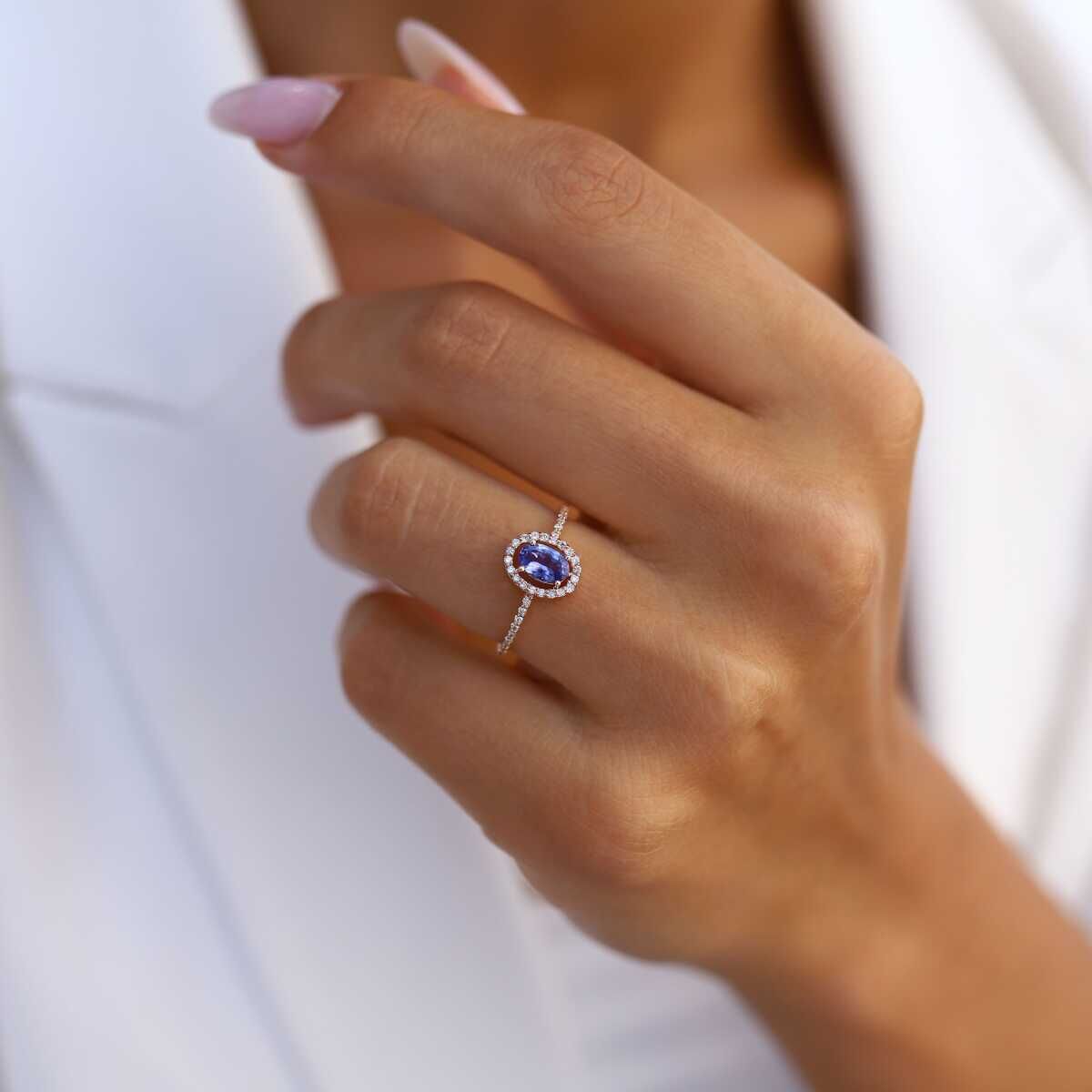 0.16 Ct Pırlanta Tanzanite Yüzük