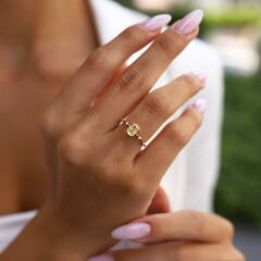 0.10 Ct Pırlanta Fancy Sun Stone Yüzük