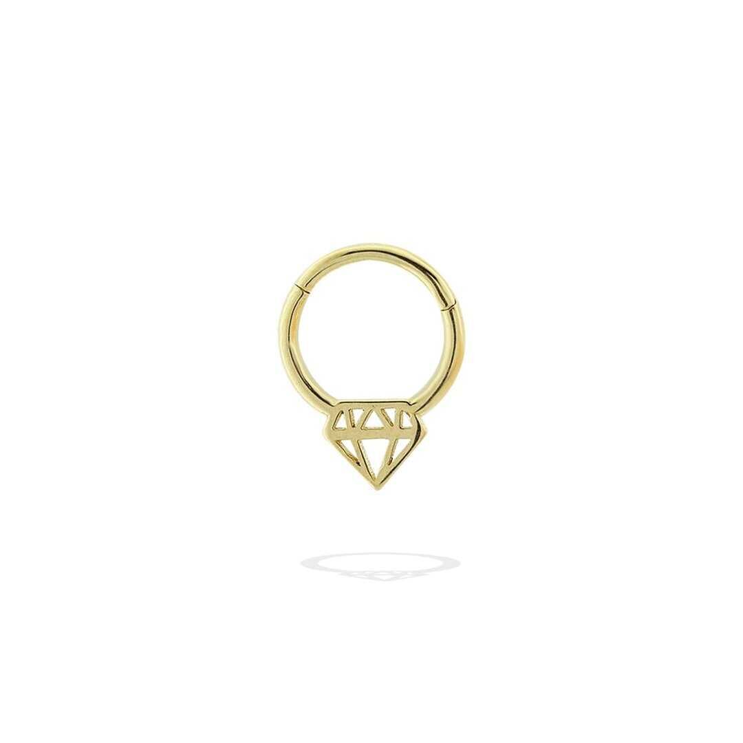 14 Ayar Altın Elmas Motifli Helix Piercing