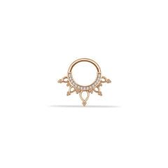 14 Ayar Altın Taşlı Taç Motifli Helix Piercing