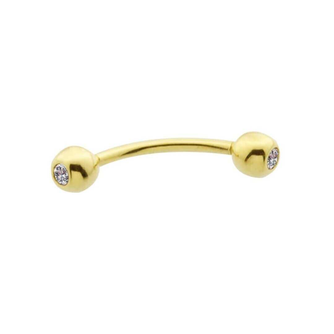 14 Ayar Altın Taşlı Kaş Rook Piercing