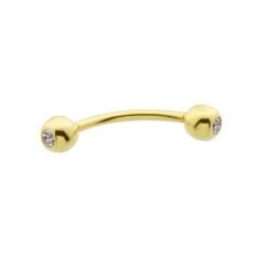 14 Ayar Altın Taşlı Kaş Rook Piercing
