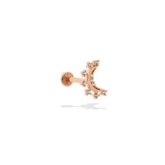 14 Ayar Altın Parlayan Ay Tragus Piercing