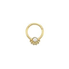 14 Ayar Altın İncili Lotus Helix Piercing