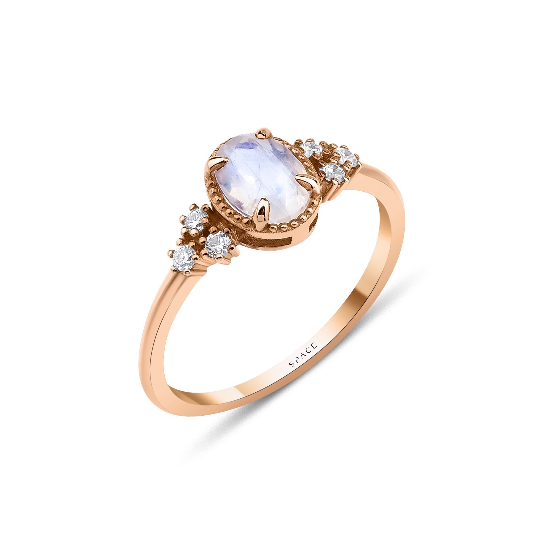 0.89 ct Trieste Moon (Ay Taşı) Pırlanta Yüzük
