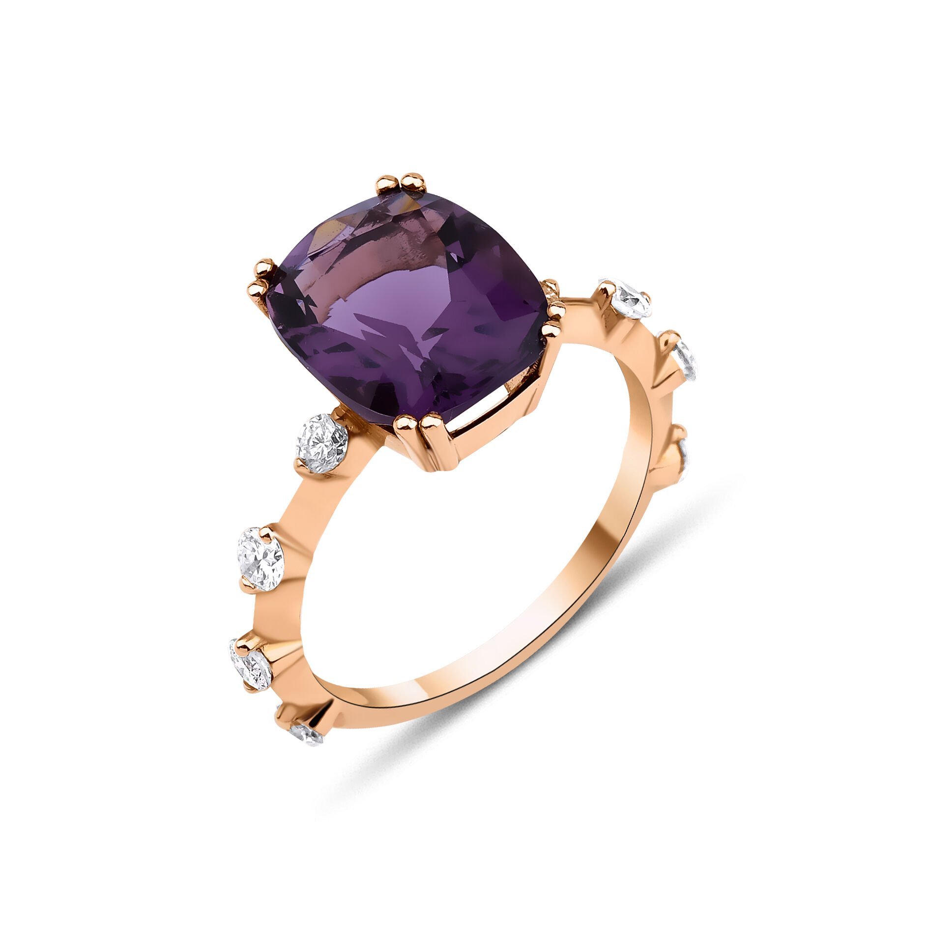 1.32 ct Ametist Glopp Pırlanta Yüzük