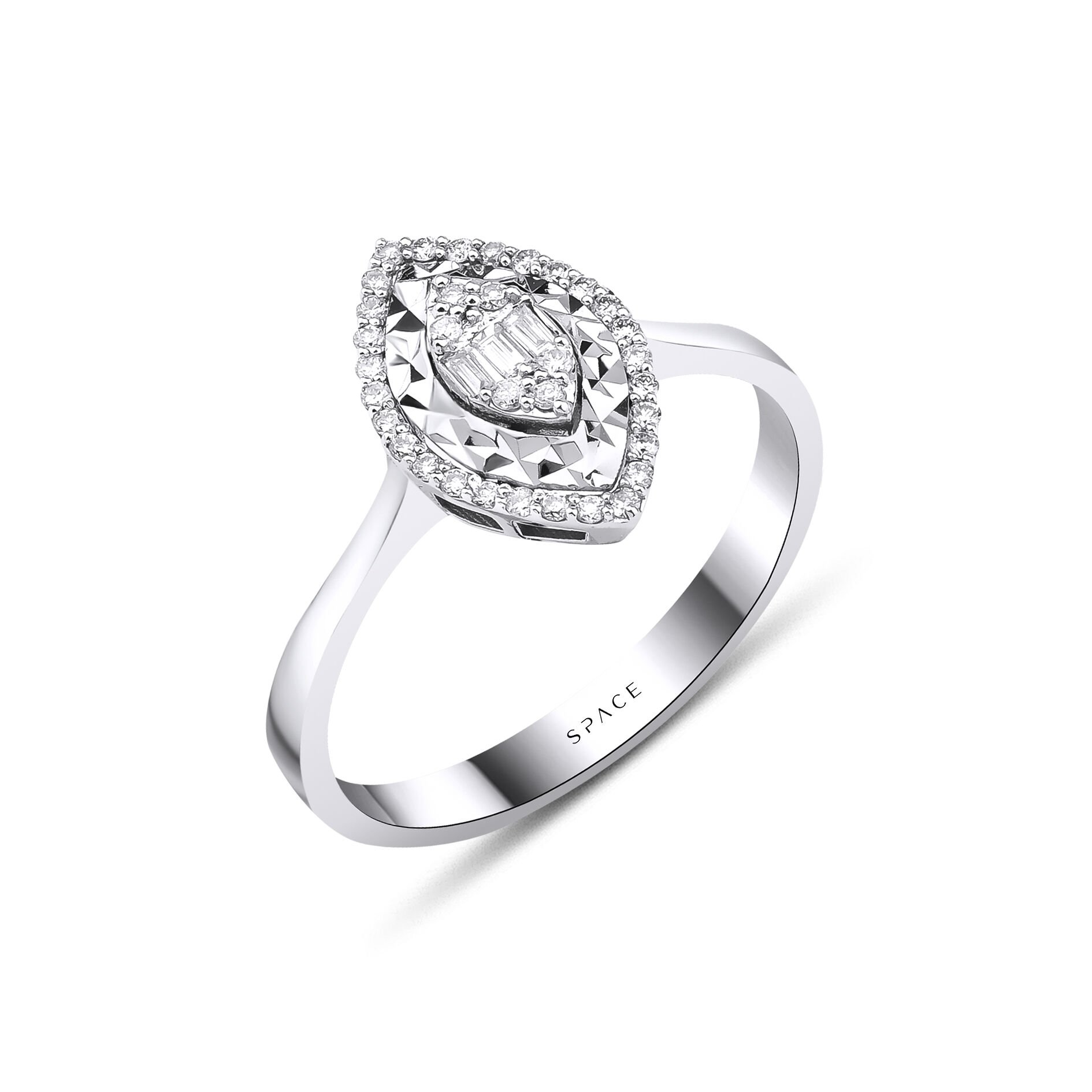 0.17 ct Baget Pırlanta Yüzük