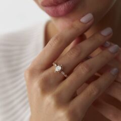 0.60 Ct Pırlanta Oval Vintage Sare Yüzük