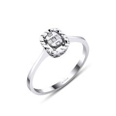 0.07 ct Baget Pırlanta Yüzük