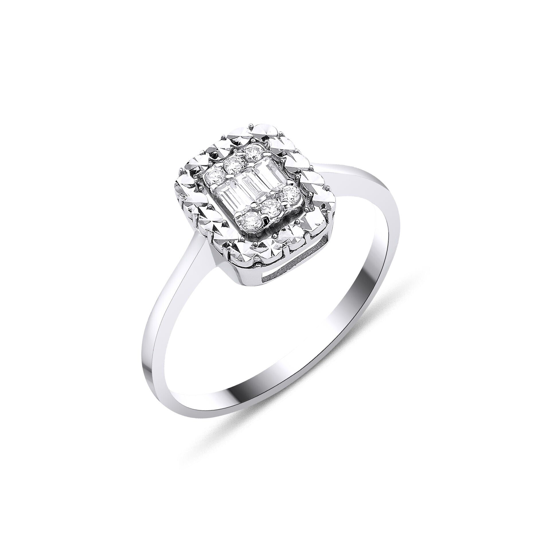 0.10 ct Pırlanta Baget Yüzük