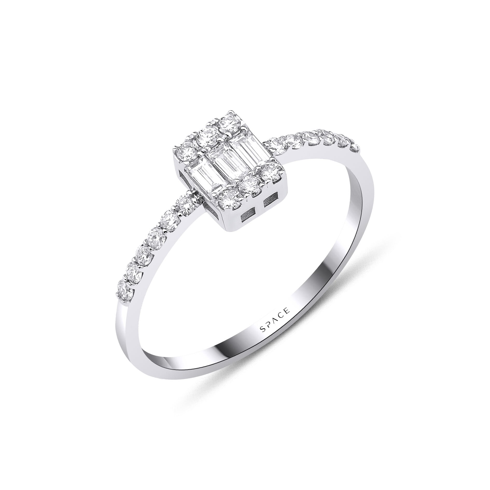 0.34 ct Baget Pırlanta Yüzük